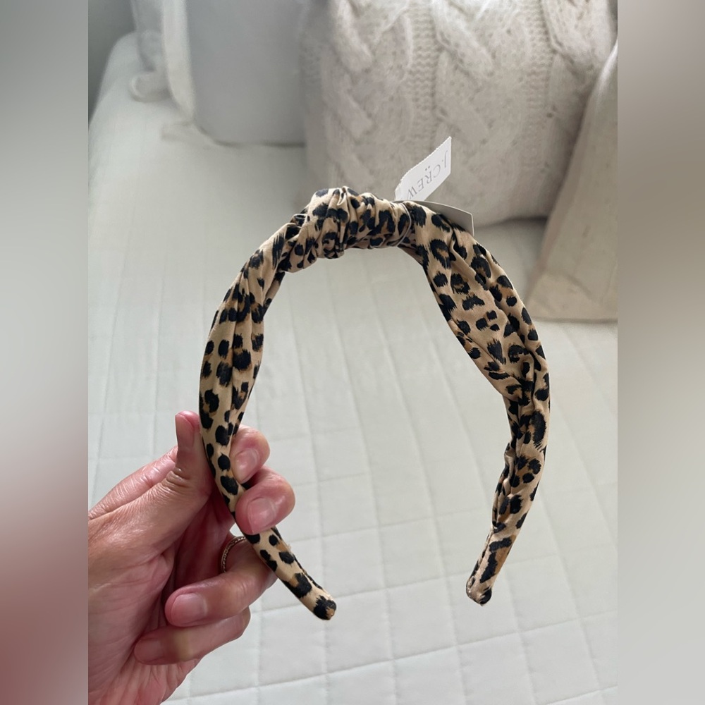 J. Crew Leopard Print knotted headband